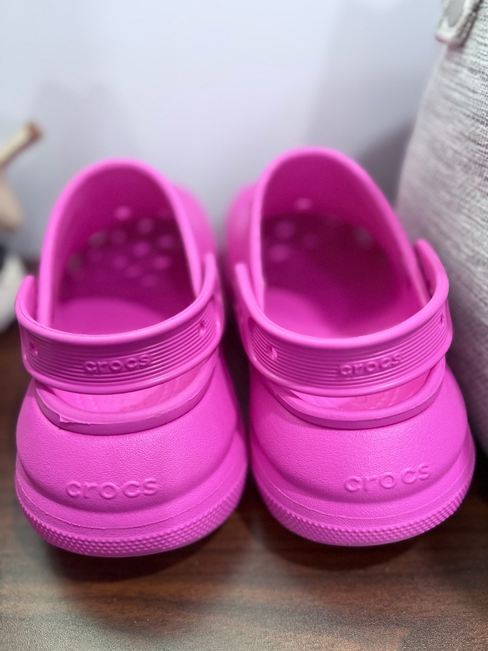 83. CROCS | Hot Pink Platform Crocs | 7